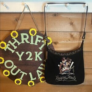 Scully Happy Trails Leather Embroidered Cowboy Cowgirl Purse Shoulder Bag NWOT